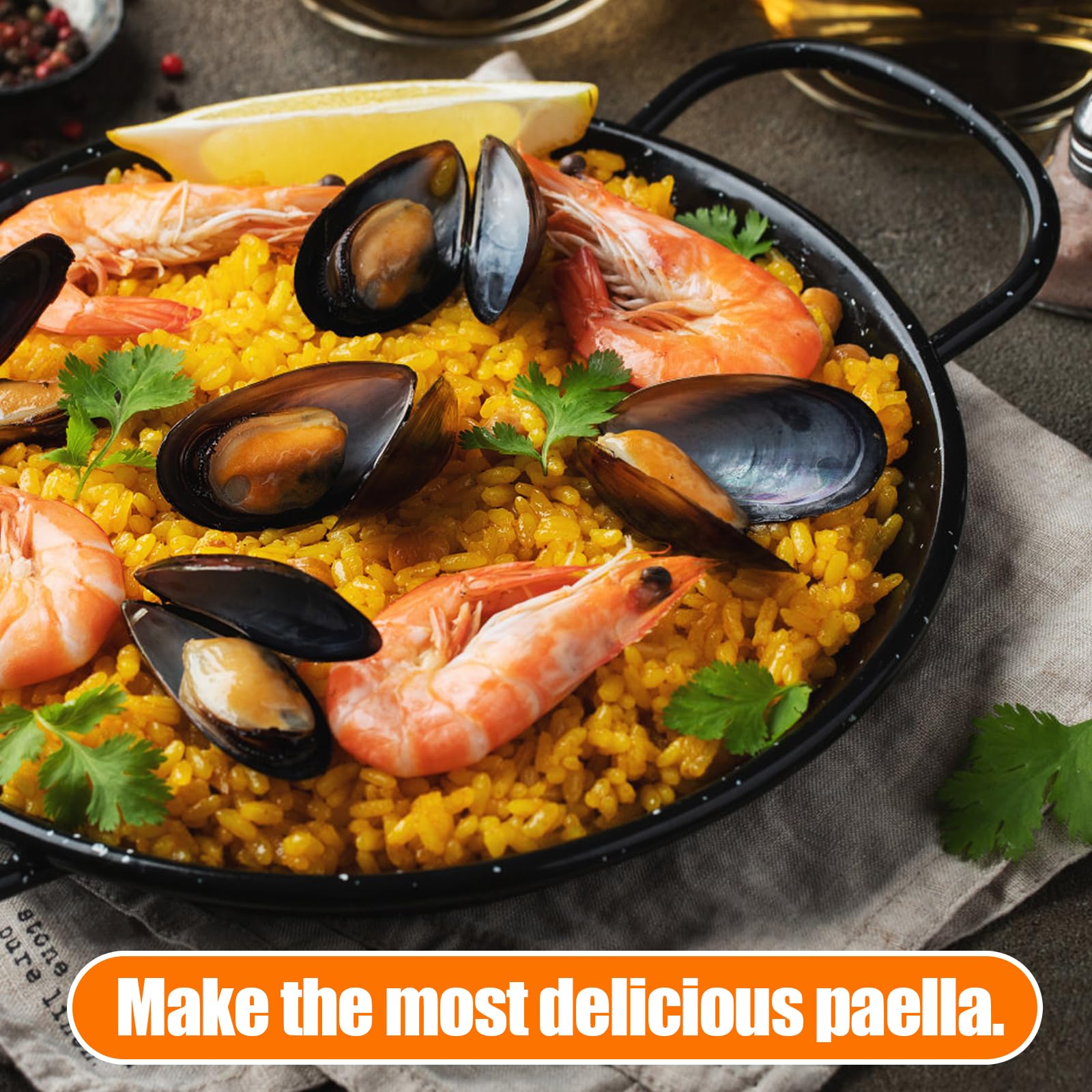 18 Inch Professional Paella Pan and Burner Set with Stand - Includes Carry Bag, Built-In Ignitor & Regulator Hose - Perfect for Outdoor Cooking, Parties & Spanish Cuisine (12 Servings)