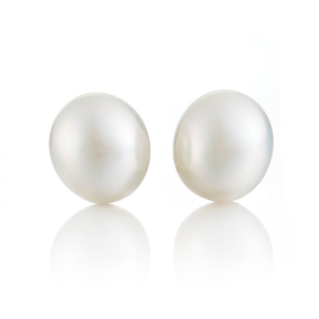 13mm White South Sea Pearl Earrings for Women - Luxury Stud Earrings with 925 Sterling Silver - Perfect for Weddings, Parties & Special Occasions