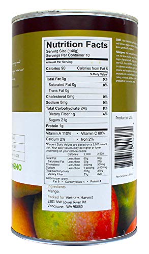 Premium Oregon Fruit & Vintner's Harvest Mango Puree - 49oz Can | All-Natural Fruit Base for Smoothies, Baking & Cocktail Mixing | Perfect for Home Brewing, Desserts & Tropical Drinks