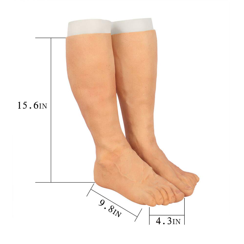 Realistic Artificial Men Silicone Foot Prosthetic - Breathable Foot Sleeve Protector for Injured Legs, Cosplay & Halloween Costume Accessories - Perfect for Theatrical Performances, Medical Recovery & Costume Parties