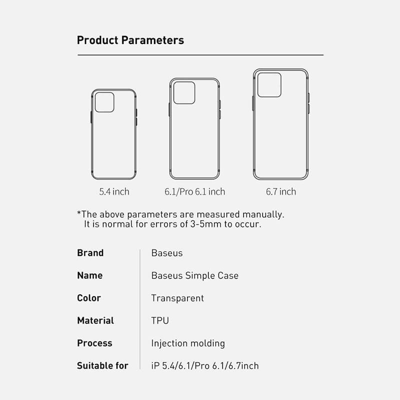 Baseus Simple Series Clear Transparent Case for iPhone 12 Pro Max - Slim Protective Cover with Scratch Resistance for Everyday Use & Travel