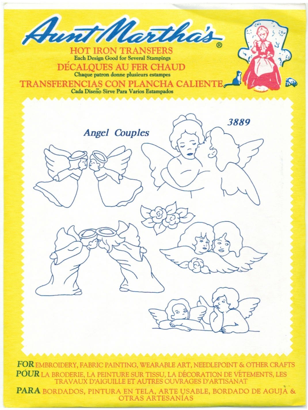 Angel Couples Hot Iron Embroidery Transfer - DIY Iron-On Patches for T-Shirts, Jackets & Bags - Perfect for Valentine's Gifts, Anniversary & Couple Crafts