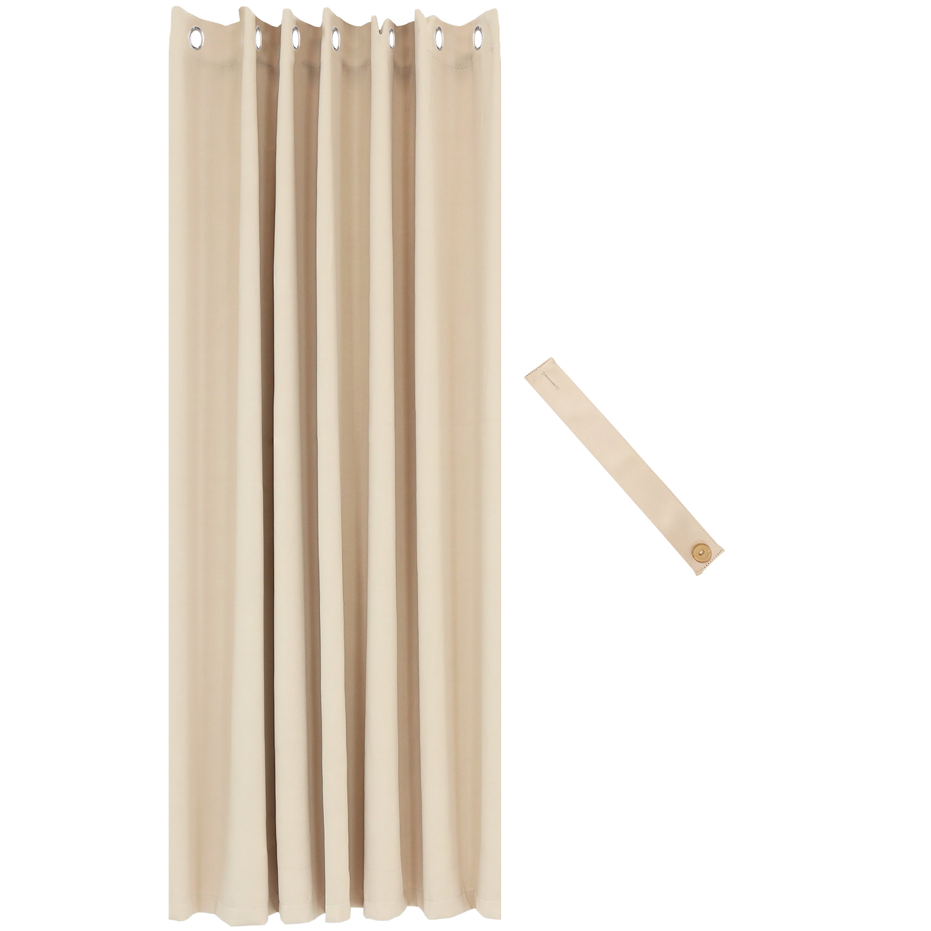 Sunnydaze Beige Blackout Curtains for Outdoor Use - UV Protection & Privacy - Perfect for Patio, Deck, and Sunroom