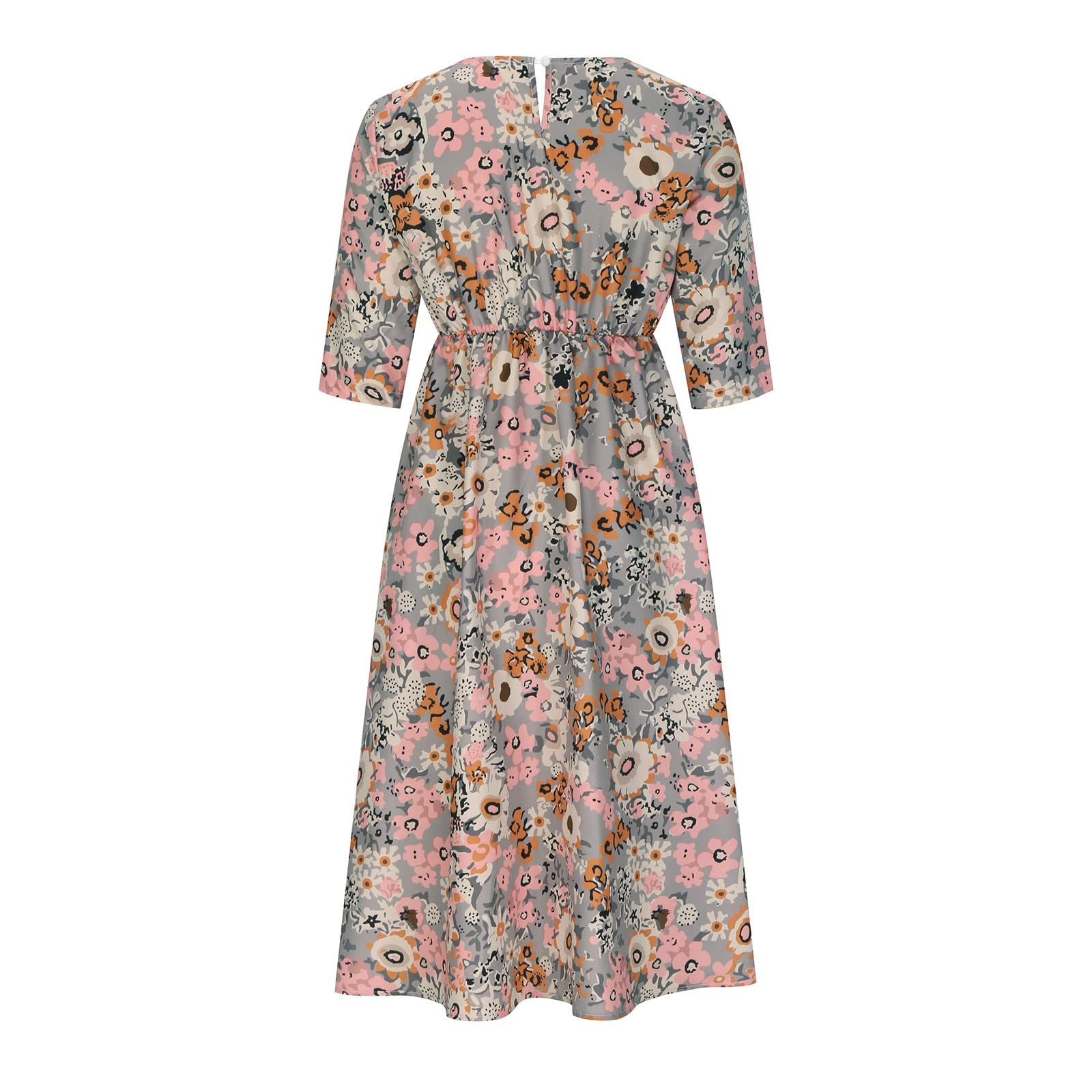 **Women's Plus Size Boho Floral Print T-Shirt Dress - Casual Loose Flowy Midi Dress with Pockets for Summer 2025 | Perfect for Beach, Vacation & Everyday Wear**