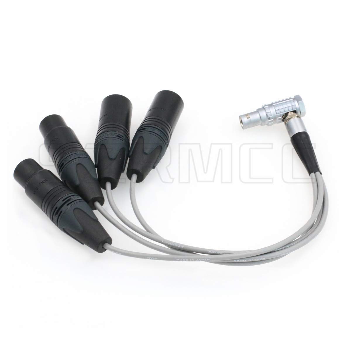 10-Pin to 4X 3-Pin XLR Male Female Audio Breakout Cable for Atomos Shogun Inferno 7 Monitor Recorder - Right Angle Connector - Professional Mic Input Output Solution for Studio Recording & Live Streaming