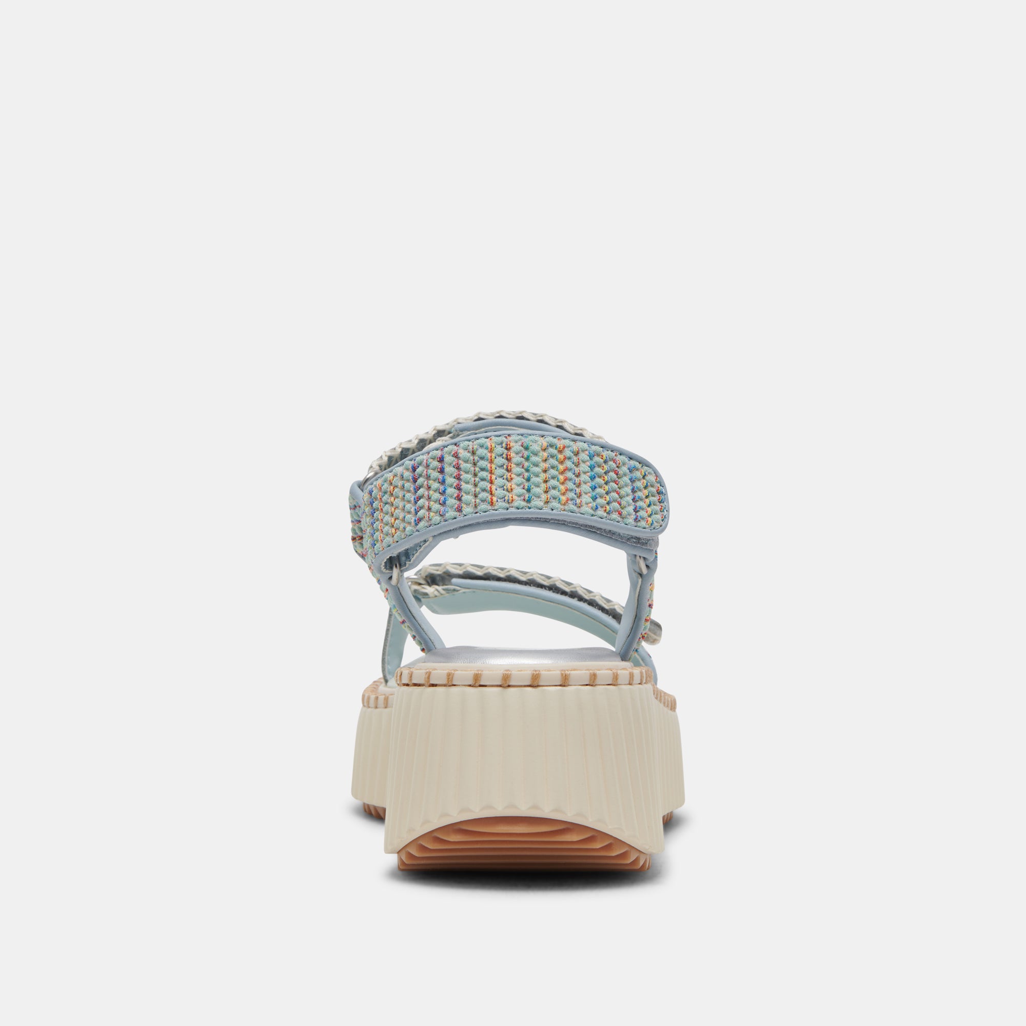 DEBRA Women's Light Blue Knit Sandals - Comfortable Casual Summer Beach Shoes for Walking, Travel & Outdoor Activities