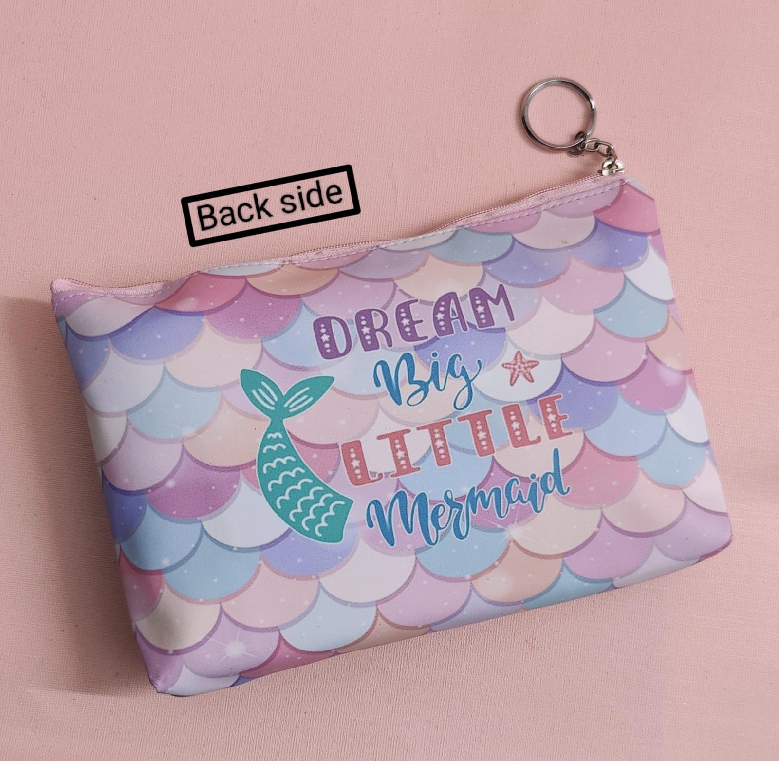 AMANVANI Mermaid Themed Zipper Pouch Set (2 Pack) - Cute Waterproof Cosmetic Bag for Women & Girls, School Stationery Organizer, Makeup Travel Pouch - Perfect for Gifts, School Supplies & Travel Accessories