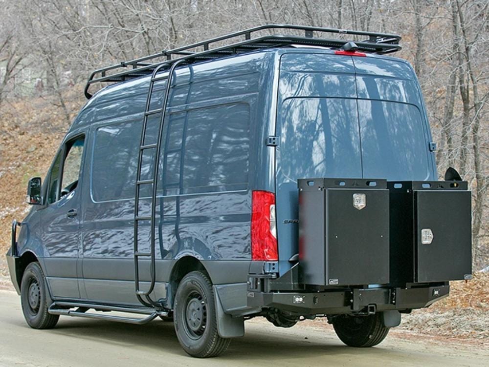 Aluminess Slimline Rear Bumper for Mercedes Sprinter Van (2019-2023 Models) - Heavy Duty Steel Construction for Off-Road Protection & Towing | Perfect for Adventure Vans, Camping & Overlanding