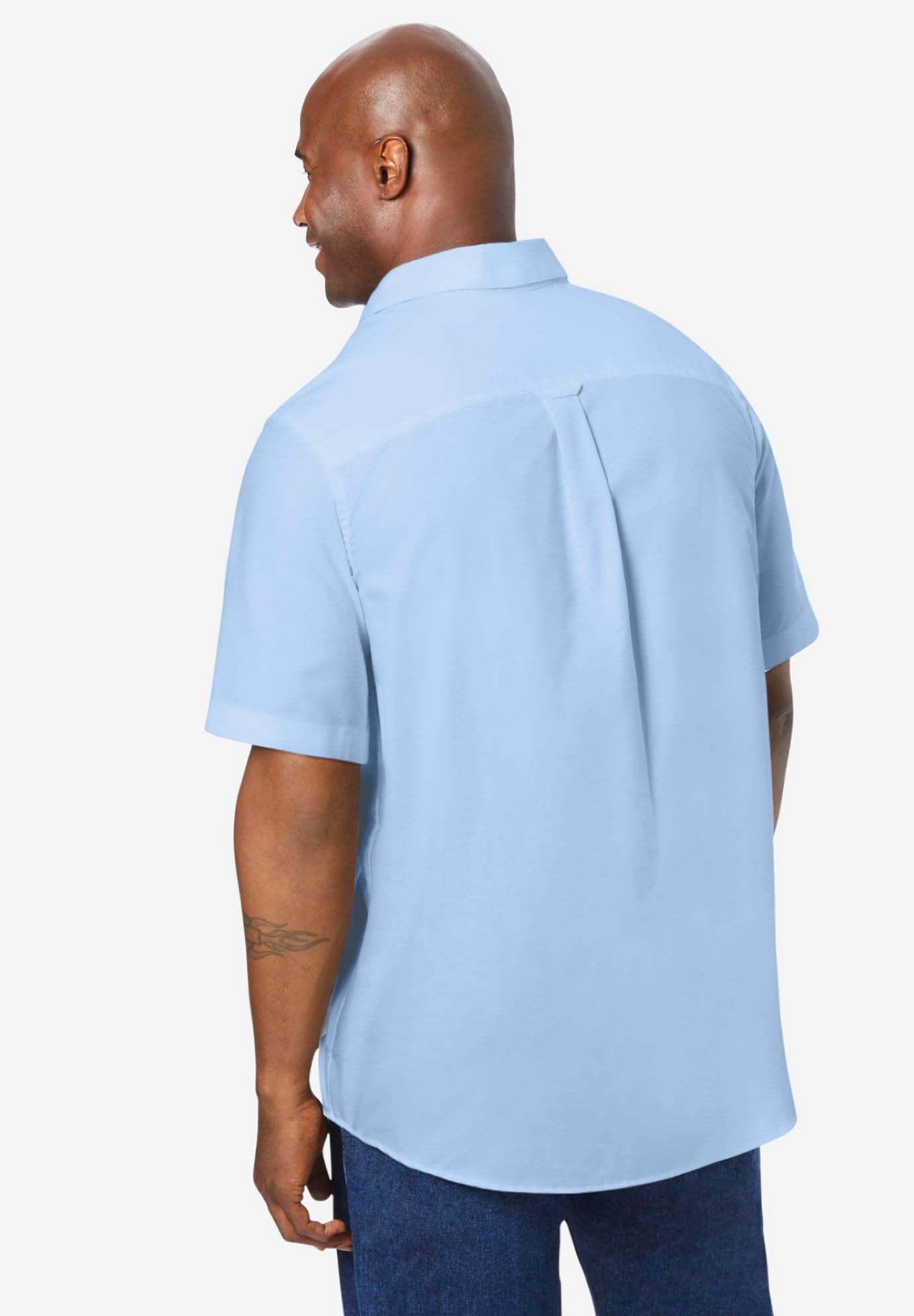 KingSize Men's Big & Tall Wrinkle-Free Short Sleeve Oxford Dress Shirt for Business Casual & Office Wear | Comfortable Formal Shirt for Large Men