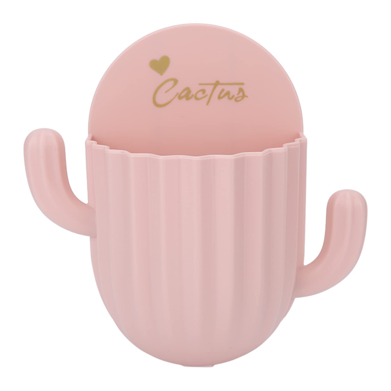 Cactus Shaped Wall Mounted Storage Box - No Hole Punching Bathroom Organizer for Toothbrush, Toothpaste & Comb (14.5x15cm, Coral Pink) - Perfect for Small Bathroom Spaces & Vanity Organization