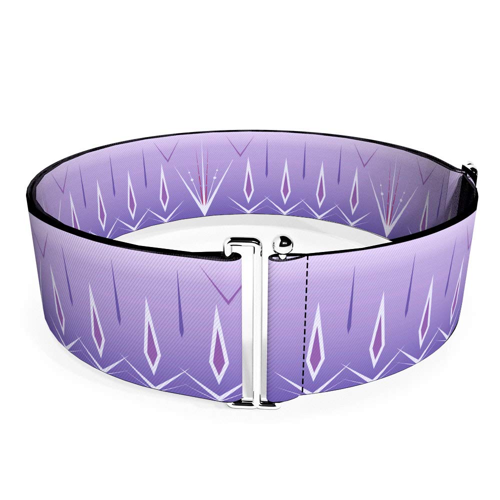 Disney Frozen 2 Elsa Adjustable Cinch Belt - 3 Inch Wide Purple & White Buckle-Down Belt for Cosplay, Costume, and Everyday Fashion