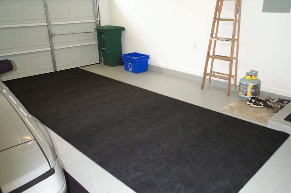 **Oil Absorbent Garage Floor Mat - Heavy Duty, Non-Slip, Leak-Proof for Golf Carts, Motorcycles & Workshop - Washable & Reusable (7'6