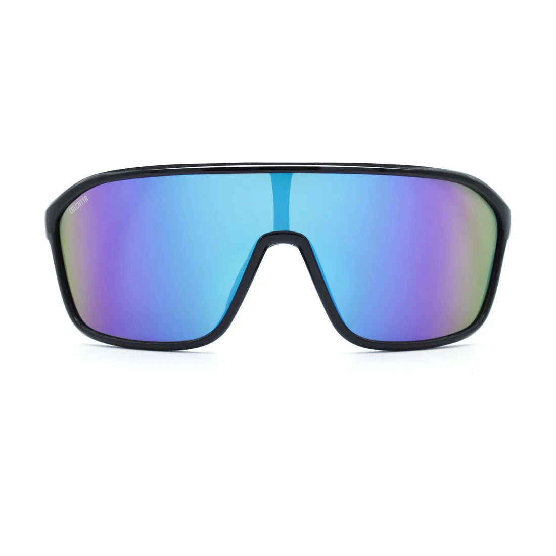 Black Polarized Sports Sunglasses with Blue Mirror Lens - UV Protection for Running, Cycling & Outdoor Activities