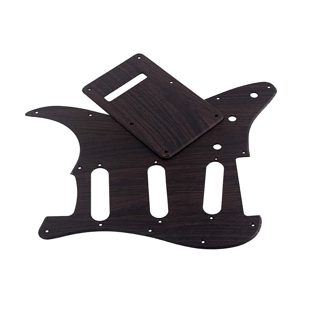 Alnicov 11 Hole SSS PVC 3-Ply Rosewood Grain Guitar Pickguard - Replacement Backplate for Standard Stratocaster | Perfect for DIY Guitar Repair & Customization