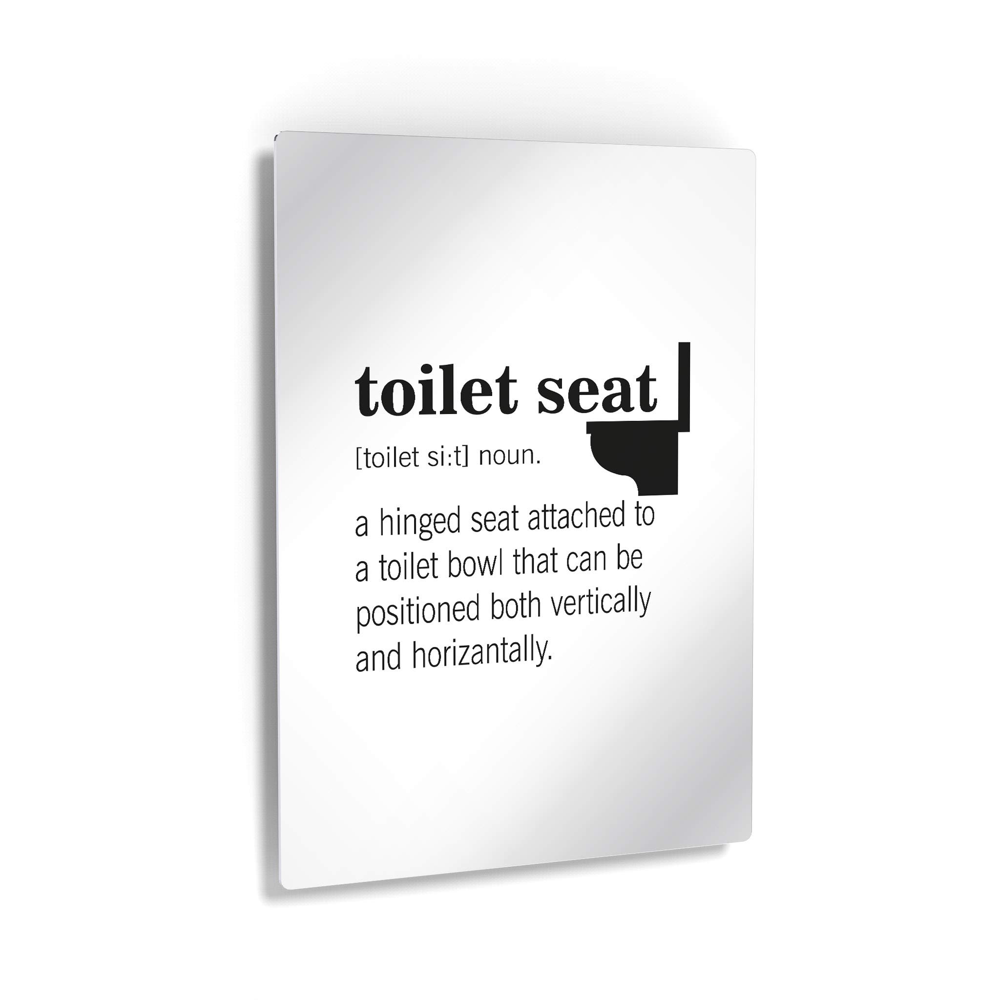 Funny Toilet Seat Definition Metal Print - Bathroom Wall Art Decor with Humorous Quote - Ready to Hang 40x30 - Made in USA | Perfect for Powder Room, Guest Bathroom & Home Decor