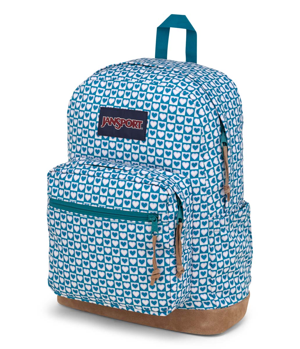 JanSport Right Pack Backpack - Hyped Hearts Green | Durable School & College Backpack for Students | Perfect for Everyday Use, Travel & Outdoor Adventures