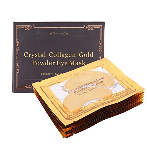 Natudeco 10Pcs Collagen Gold Eye Mask - Hydrating Under Eye Gel Patches for Dark Circles, Wrinkles & Anti-Aging | Moisturizing Eye Care Treatment for Puffy Eyes & Fine Lines | Perfect for Night Routine, Travel & Spa Days