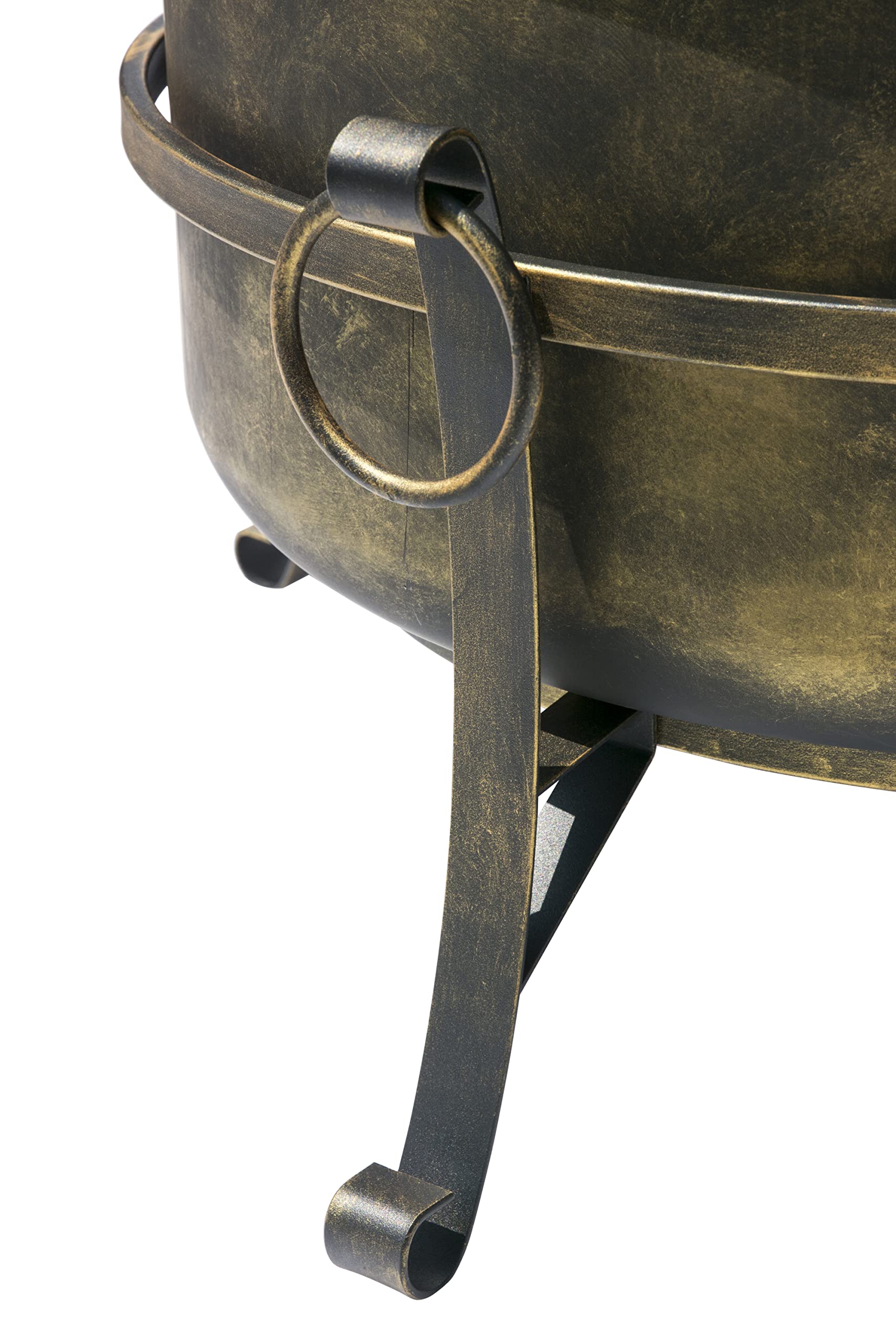 Bluewave 24 Inch All-Weather Outdoor Laguna Steel Cauldron Fire Pit Black for Backyard, Patio, and Camping