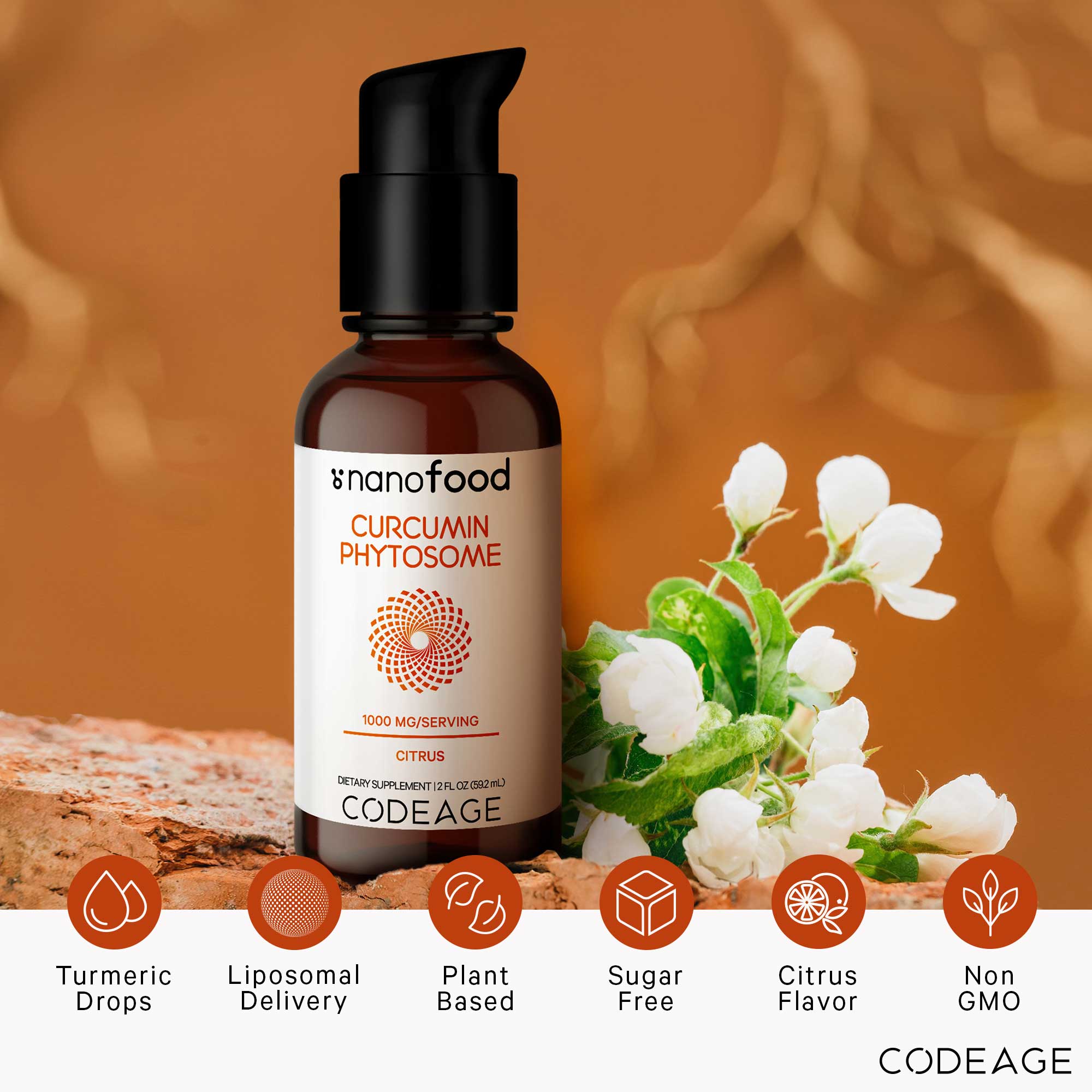 Codeage Curcumin Phytosome Liquid Supplement - Premium Turmeric Extract for Joint & Inflammation Support - Ideal for Daily Wellness & Active Lifestyles