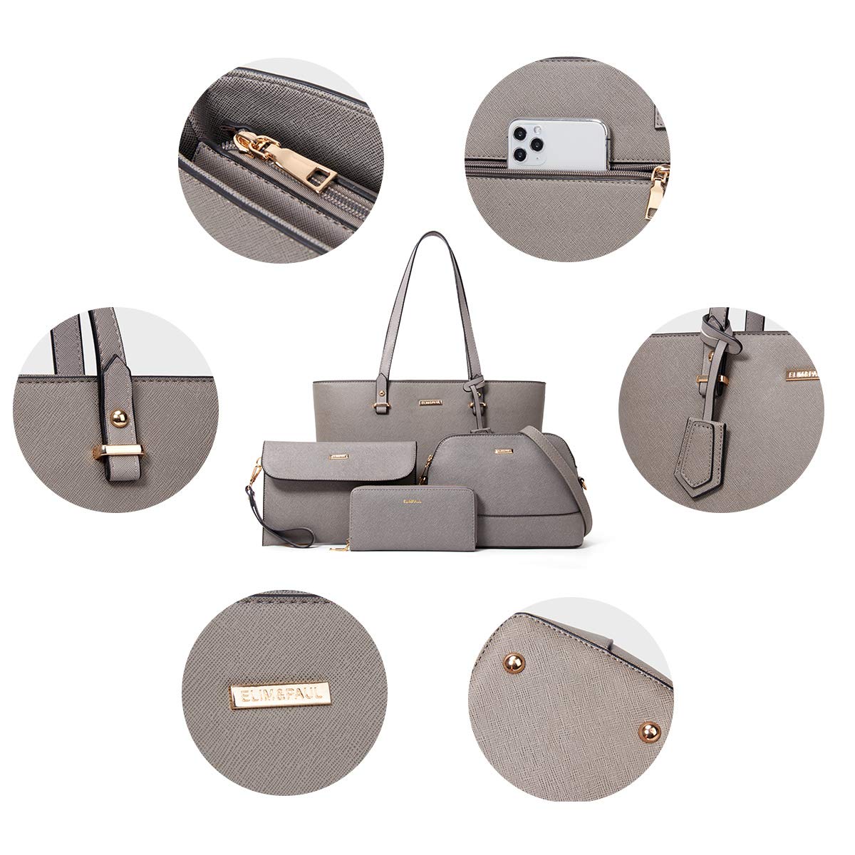 Stylish YTL Women's PU Leather Handbags Set - Large Shoulder & Crossbody Bags (4-Piece) for Girls & Women | Perfect for Work, Travel, Shopping & Daily Use