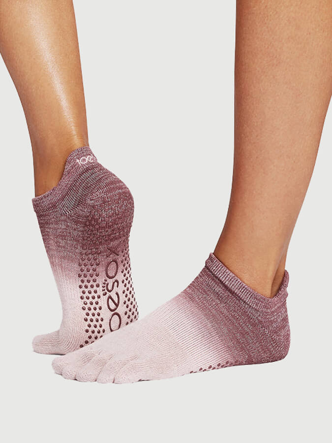 ToeSox Low Rise Full Toe Women's Yoga Grip Socks - Non-Slip Workout Socks for Yoga, Pilates & Barre - Breathable & Comfortable for Home & Studio Fitness