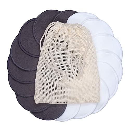 Grebest Bamboo Charcoal Facial Cotton Pads - 100% Natural Fiber, Gentle Exfoliating & Cleansing for All Skin Types - Perfect for Daily Skincare, Makeup Removal & Spa Treatments