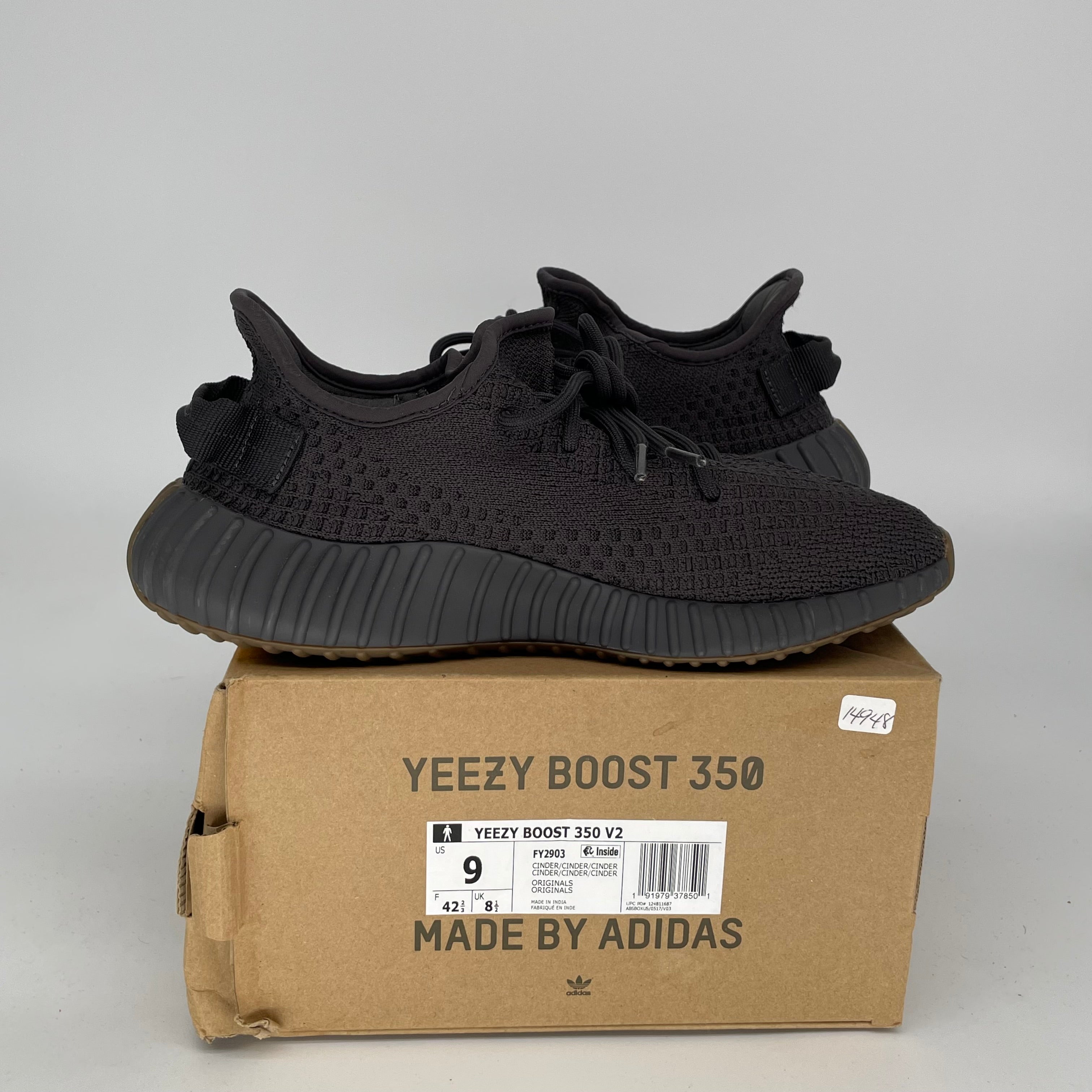 Adidas Yeezy Boost 350 V2 Cinder - Men's Size 9 Sneakers FY2903 | Comfortable Running Shoes for Gym, Casual Wear & Street Style