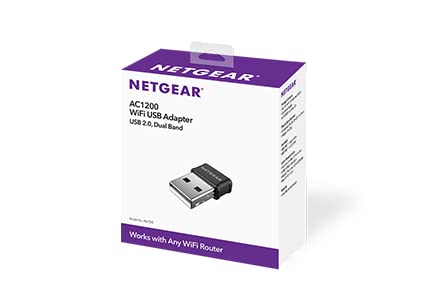 NETGEAR A6150 AC1200 Dual Band WiFi USB Adapter - High Speed Wireless Internet for Laptop, PC, Gaming & Streaming - Mini USB Dongle for Home & Office Use