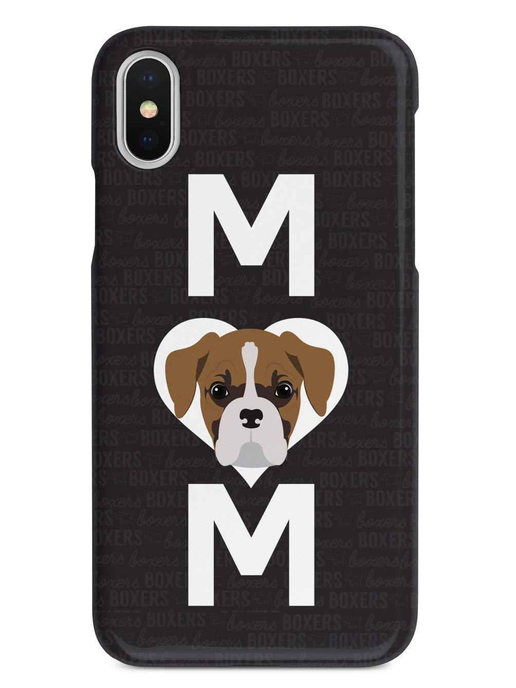 **Inspired Cases - iPhone X/Xs Compatible Protective Phone Cover - 3D Textured Shockproof Case for Apple iPhone X/Xs - Boxer Mom (Dog) Design - Perfect for Daily Use, Work & Outdoor Activities**