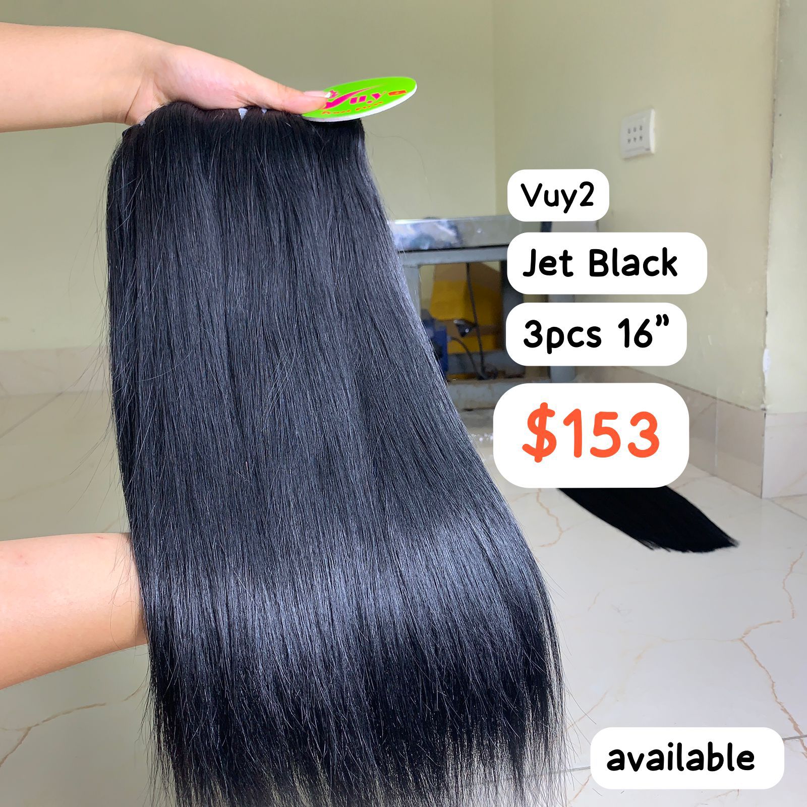 3pcs 16-Inch Straight Jet Black Hair Extensions Clip-Ins for Women - Perfect for Parties, Weddings & Everyday Styling