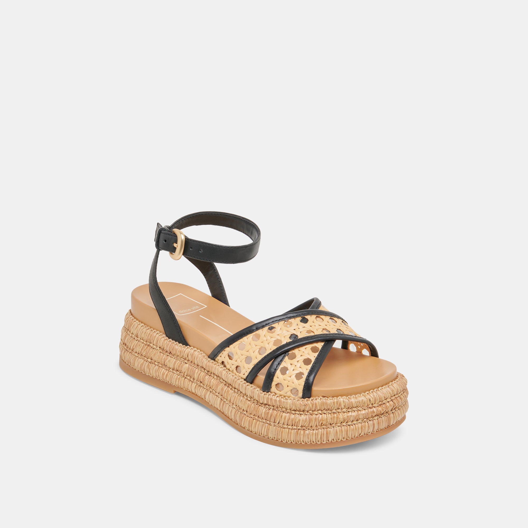 WRILEY Women's Black Woven Raffia Sandals - Comfortable Summer Beach Slides for Outdoor Walking, Vacation & Casual Wear
