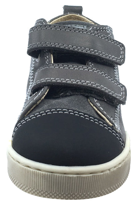 Falcotto Toddler High Top Sneakers for Boys & Girls - Star Design, Black Anthracite | Comfortable Kids Tennis Shoes for Playground, School & Daily Wear