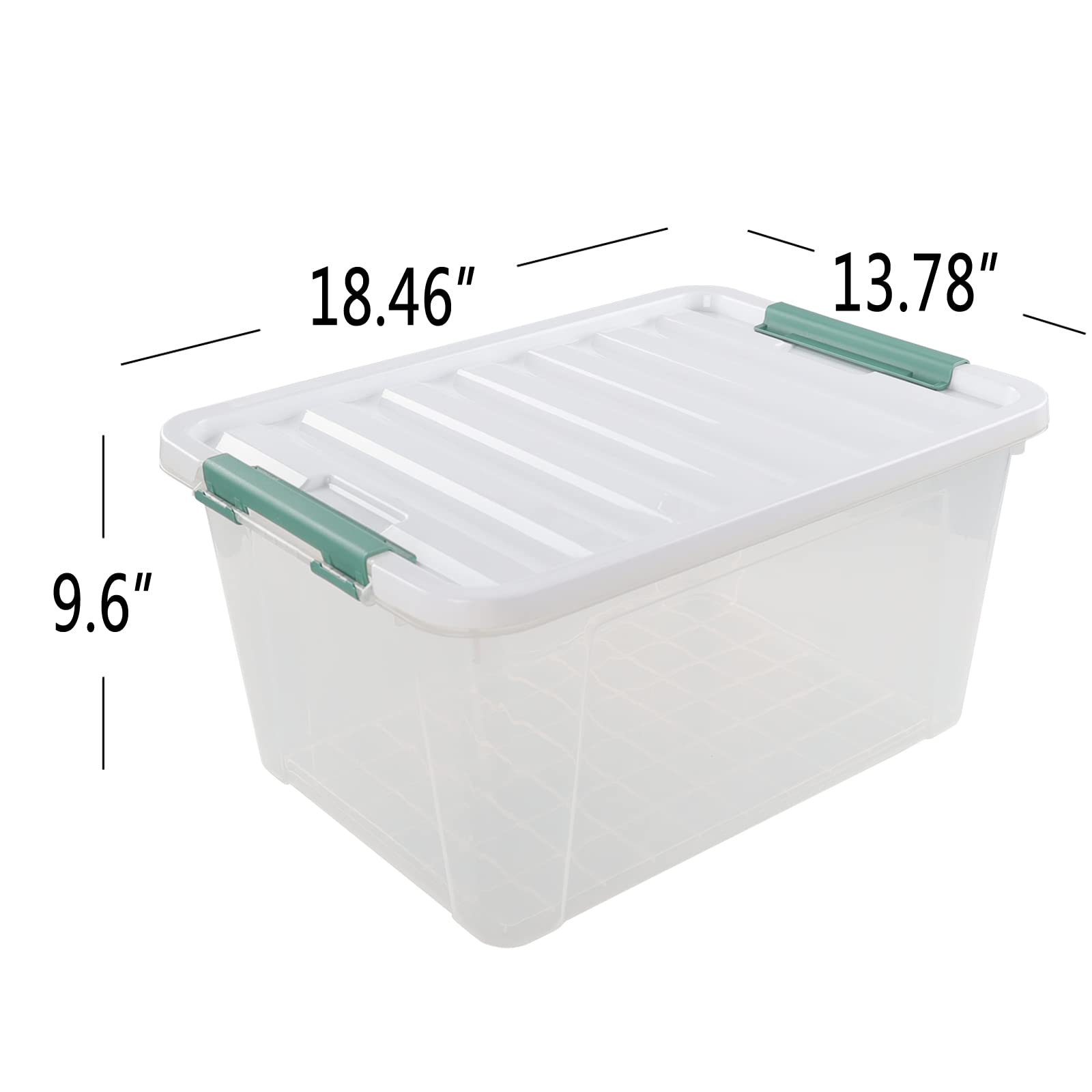 6-Pack Clear Plastic Storage Boxes with Lids - 35L Stackable Organizer Bins for Home, Office, Garage & Closet Organization - Perfect for Storing Clothes, Toys, Books & Seasonal Items