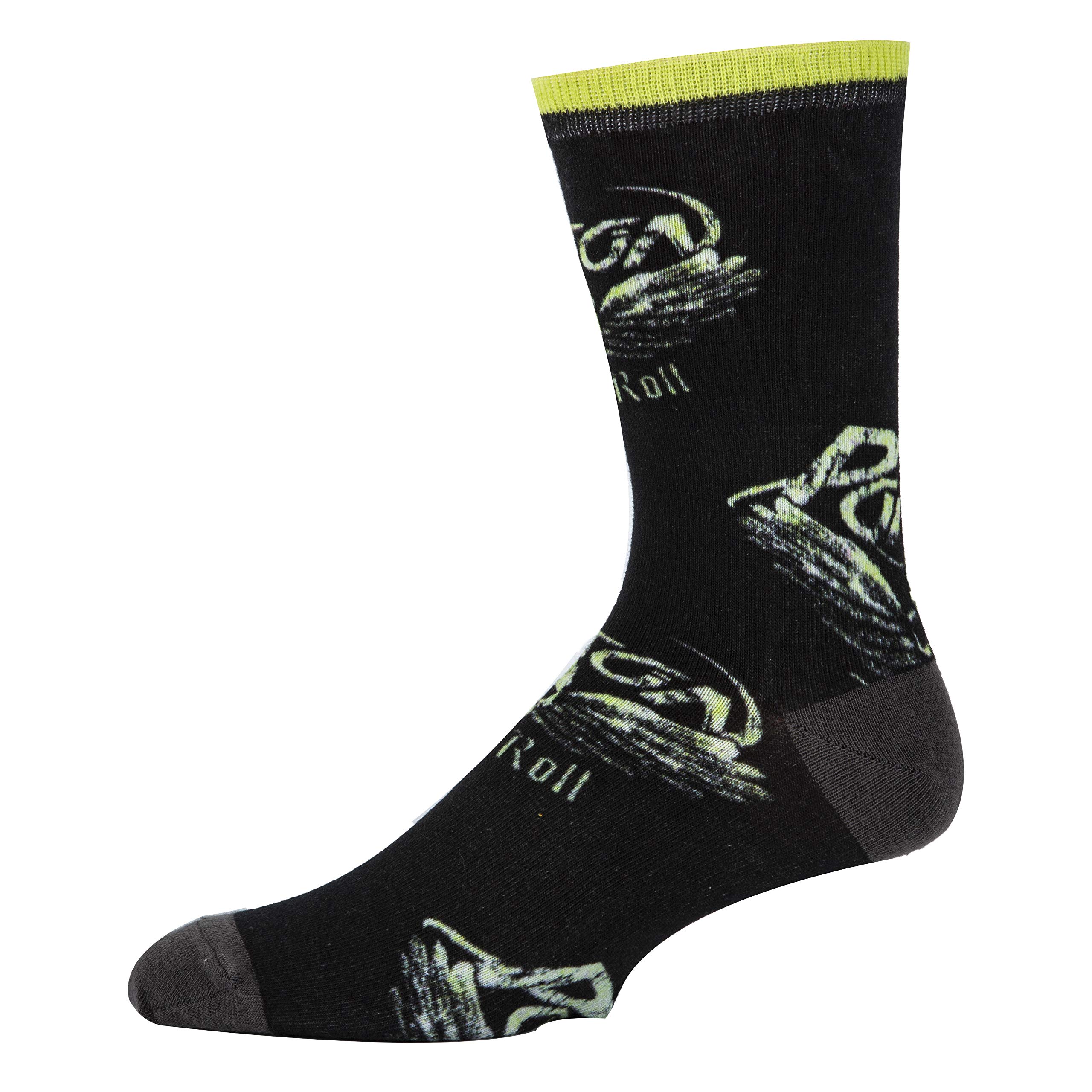 ooohyeah Men's Music Band Novelty Crew Socks - Funny Crazy Cool Socks for Music Lovers - Perfect Gift for Musicians & Concert Goers - Great for Casual Wear, Gifts & Music Themed Parties