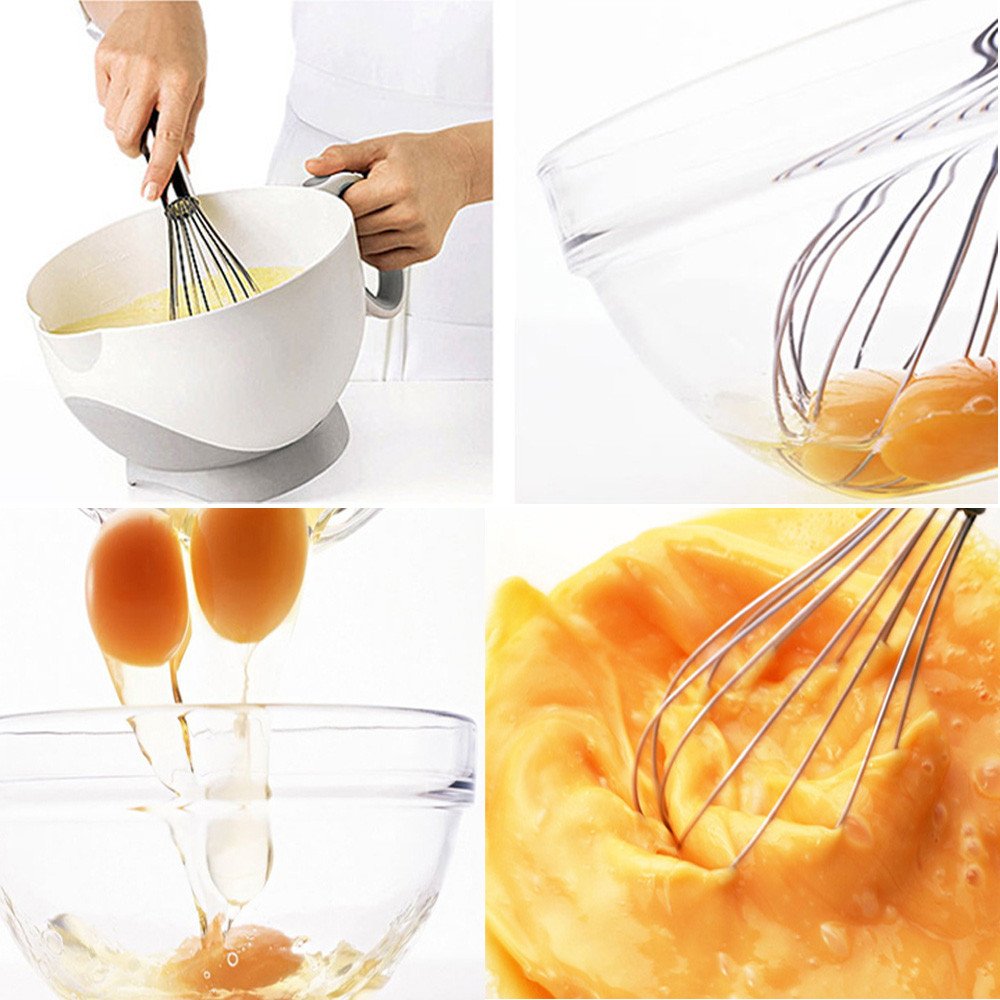 Premium Stainless Steel Balloon Whisk - Heavy Duty Kitchen Hand Mixer for Baking, Cooking, Eggs & Milk - Ergonomic Design for Smooth Blending - Perfect for Home Baking, Restaurant Use & Bar Cocktails (Silver, One Size)