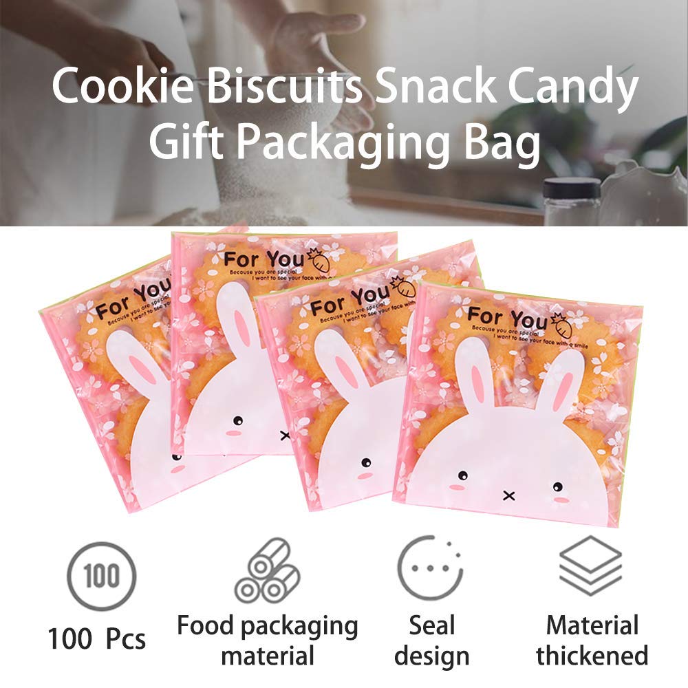 Chocozone 100-Pack Self-Adhesive Guddy Bags - Pink Party Favor Bags for Cookies, Chocolates & Birthday Gifts | Perfect for Baby Showers, Wedding Favors & Holiday Treats