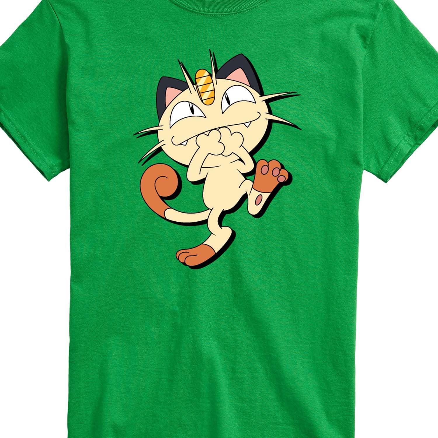 HYBRID APPAREL Men's Pokémon Meowth Shadow Graphic T-Shirt - Short Sleeve Cotton Tee for Casual Wear, Gaming Events & Anime Conventions