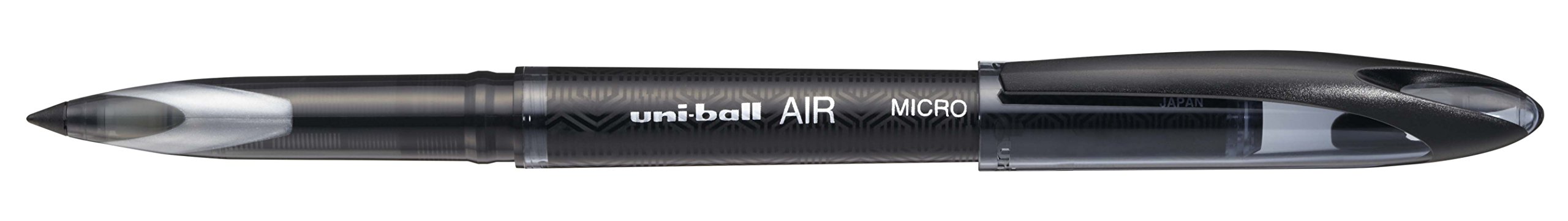 uni-ball UB-188-M Micro Air Rollerball Pens - 0.5mm Premium Tip for Ultra Smooth Writing - Fountain Pen Feel with Fade & Water Resistant Super Ink - 12 Black Pens Set - Perfect for Office, School, Journaling & Note Taking