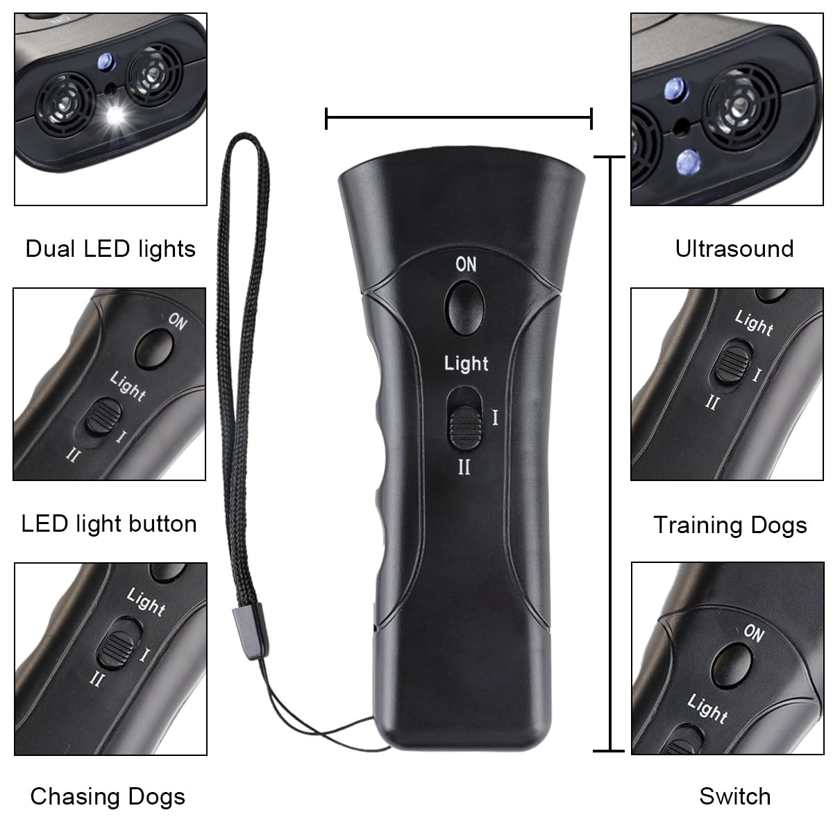 QZC Ultrasonic Dog Repellent - Effective Training Device to Stop Dog Attacks & Aggression | Safe for Pets, Home Security & Outdoor Use