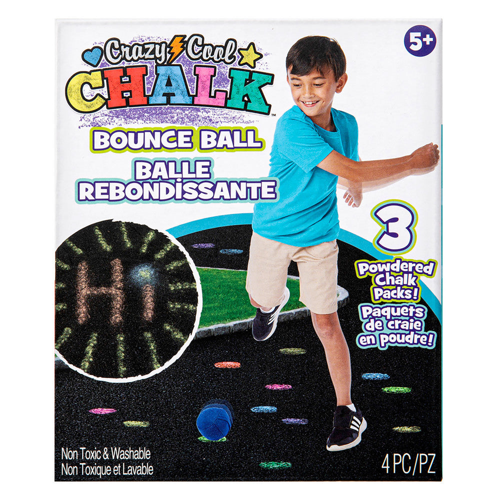 Alex Crazy Cool Chalk Bounce Ball - Colorful Artistic Fun Toys for Kids (Yellow, Orange, Blue) - Perfect for Outdoor Play, Sidewalk Games & Creative Activities