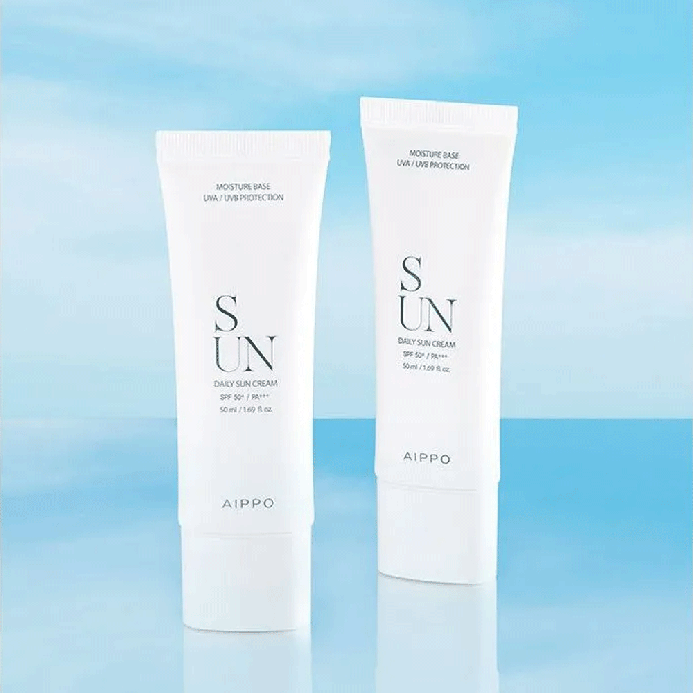 AIPPO SPF50+ PA+++ Daily Sunscreen Cream 50ml - Lightweight, Non-Greasy Face & Body Sun Protection for Outdoor Activities, Travel & Beach Days