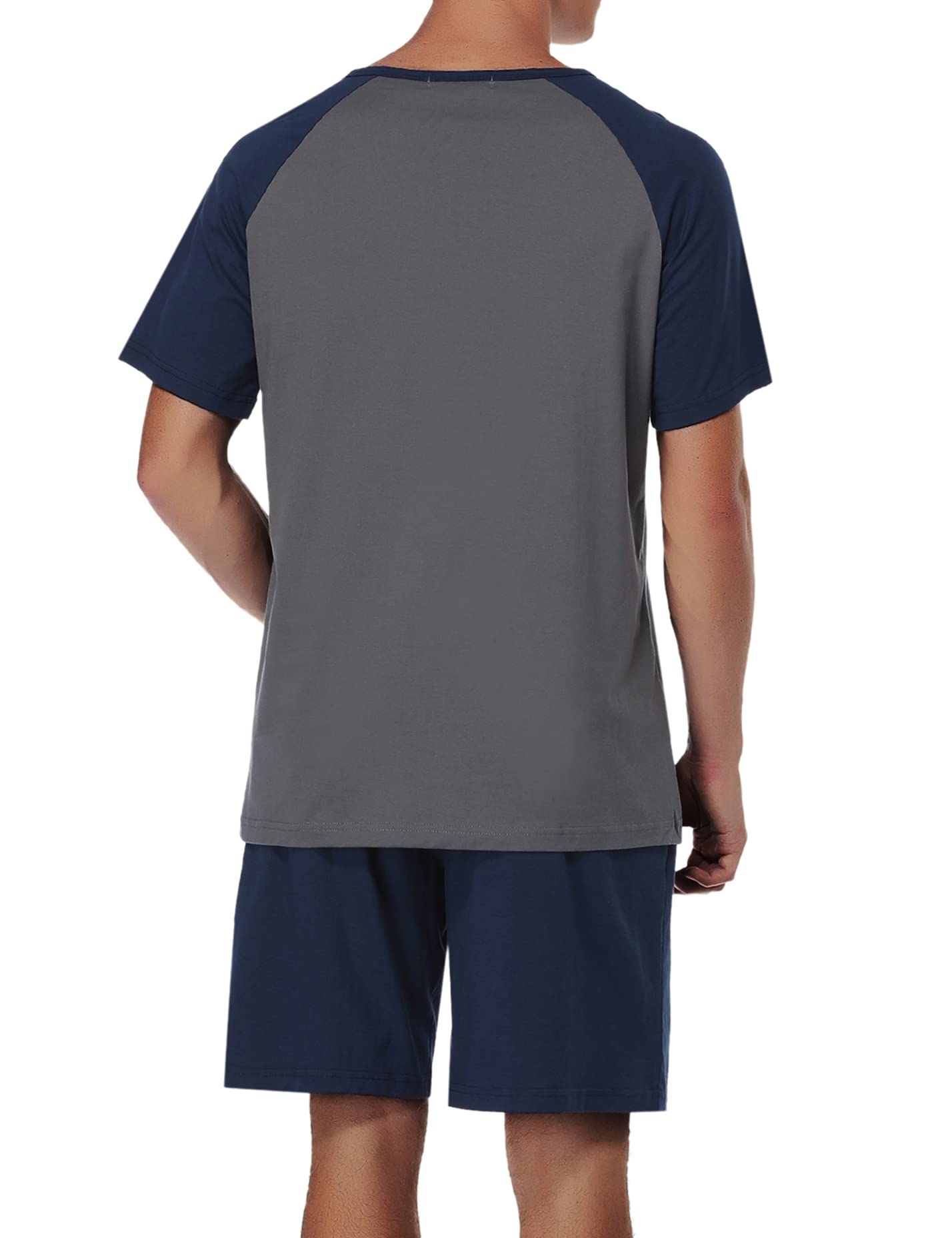 Men's Cotton Pajama Set - Soft V-Neck Sleepwear with Pockets for Lounge & Relaxation | Perfect for Home, Travel & Gift Giving
