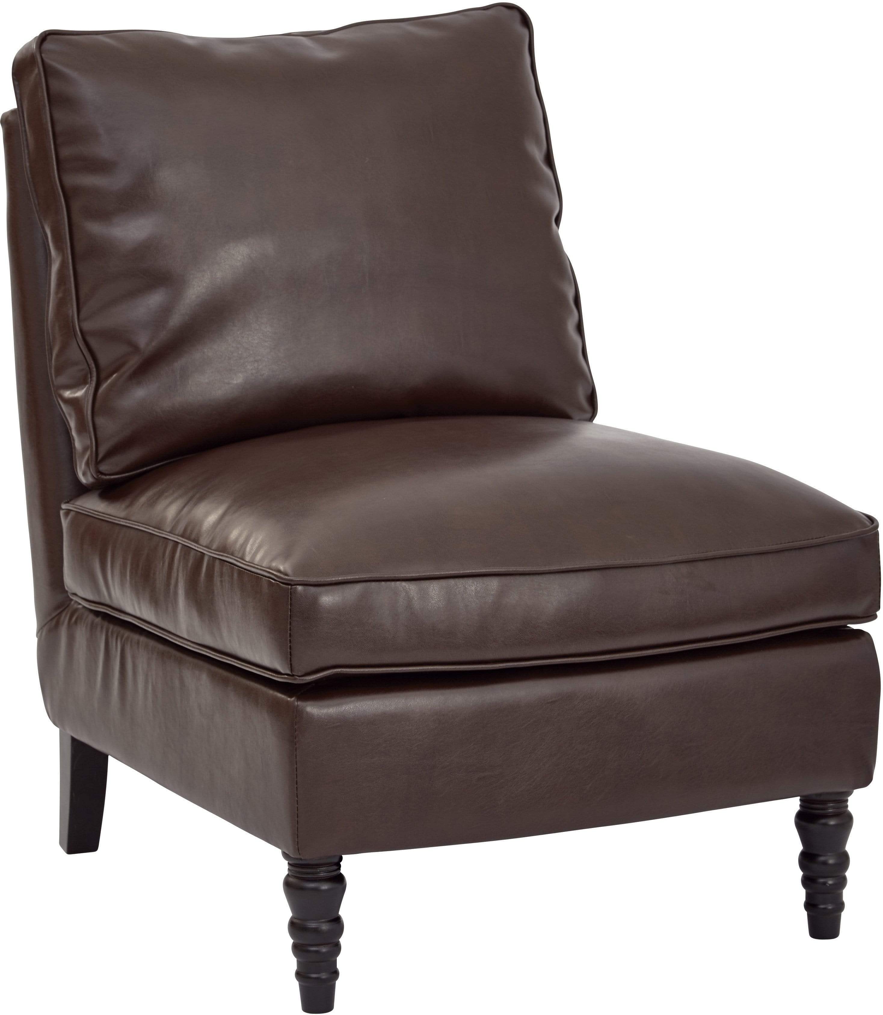 Office Star OSP Accents Martin Accent Chair - Modern Bonded Leather Side Chair with Chrome Legs [SB258] - Perfect for Home Office, Living Room or Waiting Area