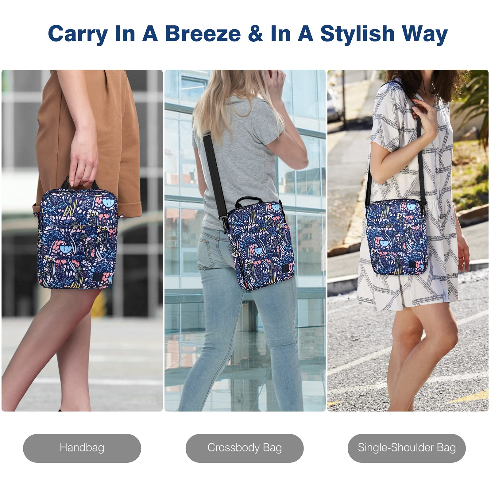 Premium 9-11 Inch Tablet Sleeve Case with Adjustable Shoulder Strap - Compatible with iPad 10th Gen 10.9