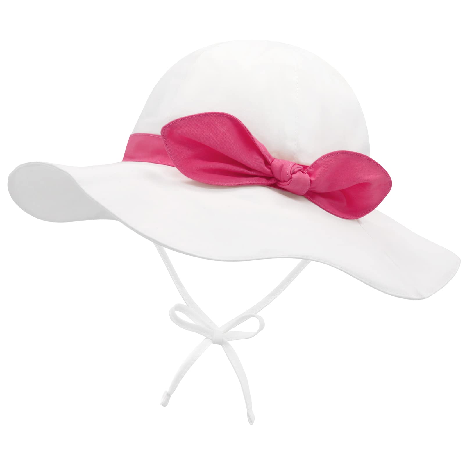 UPF 50+ Baby Sun Hat for Boys & Girls - Wide Brim Cotton Toddler Beach Hat with Neck Flap - Perfect for Outdoor, Swimming, and Summer Activities