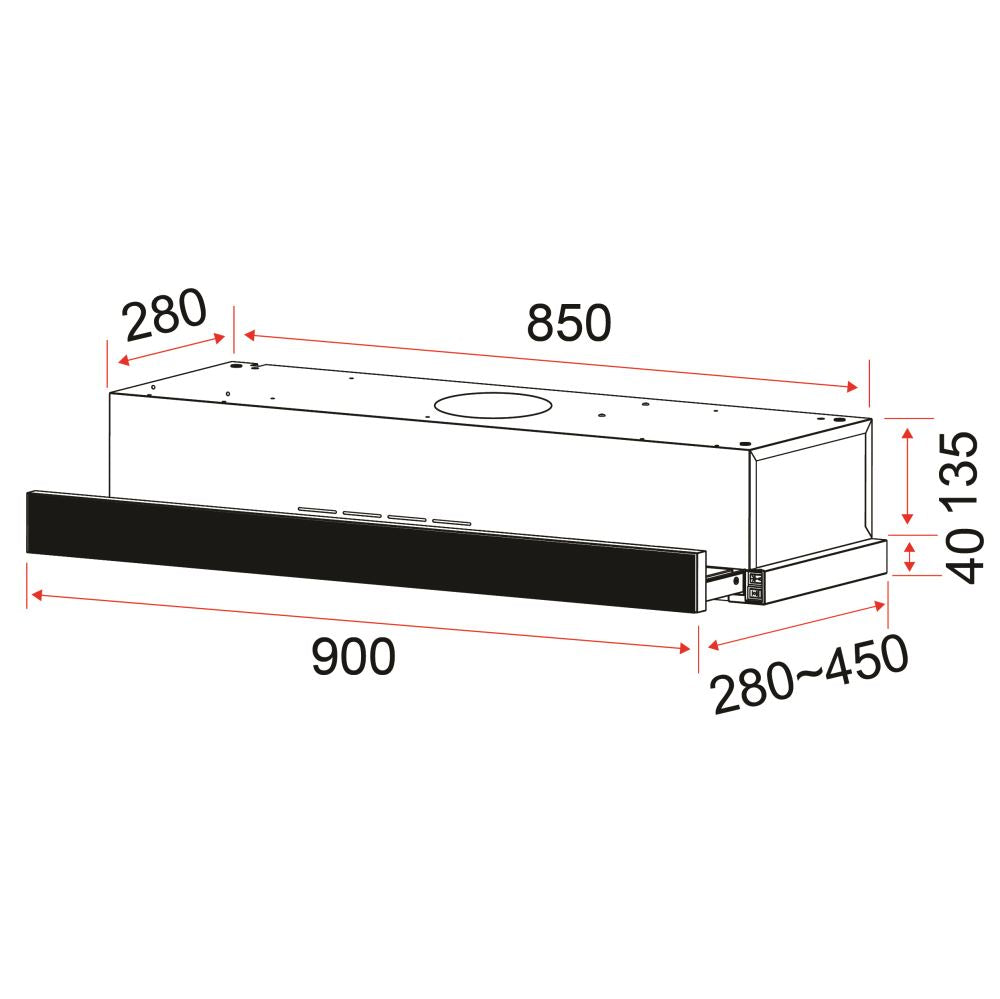EF EFCH 9402 AL 90cm Stainless Steel Telescopic Range Hood - Powerful Ventilation for Kitchen, Restaurant & Home Cooking