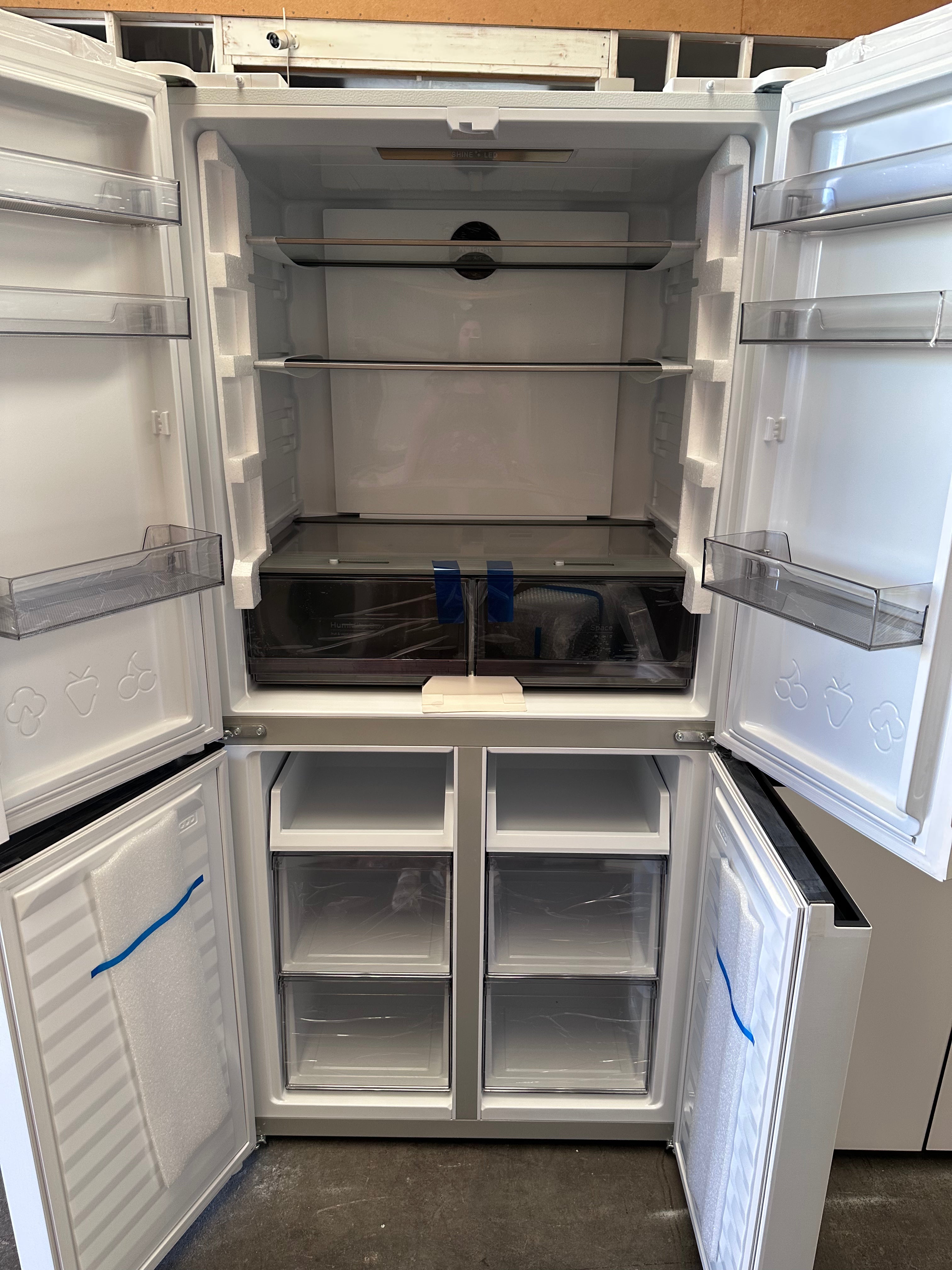 Brand New CHiQ 503L White 4-Door Refrigerator CCD499NWS - Energy Efficient Large Capacity Fridge with 5-Year Warranty for Home, Kitchen, and Restaurant Use