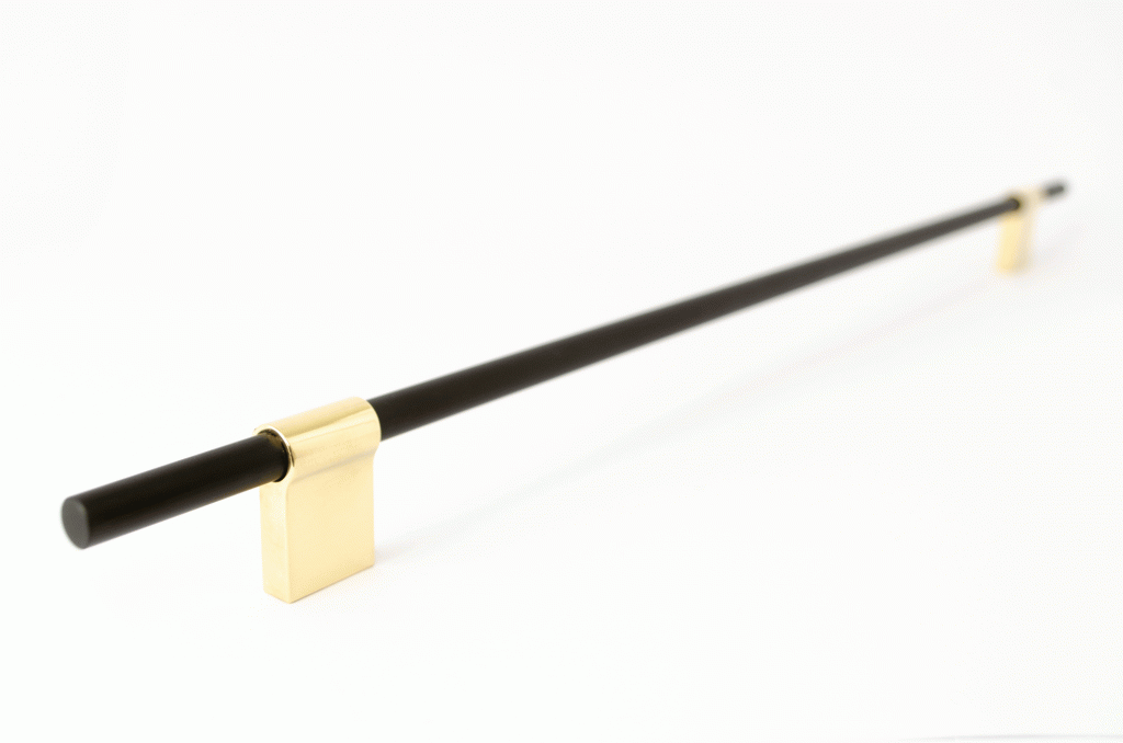 Black and Polished Brass T-Bar Cabinet Knobs & Drawer Pulls - Modern Hardware for Kitchen Cabinets, Dressers, and Furniture Upgrades
