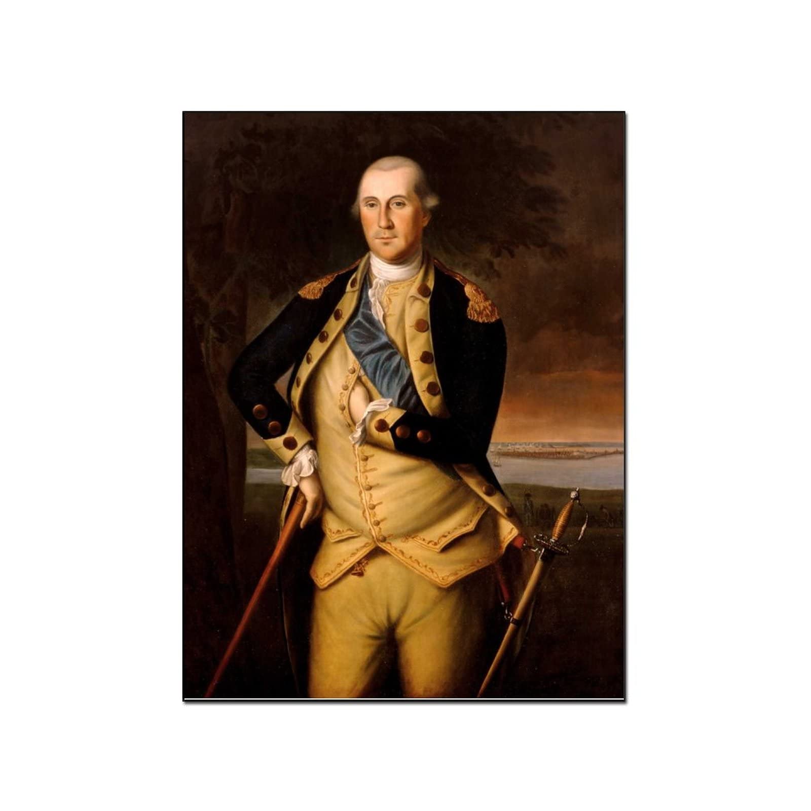 George Washington Portrait Poster 8x10 - Vintage Art Print for Living Room Wall Decor