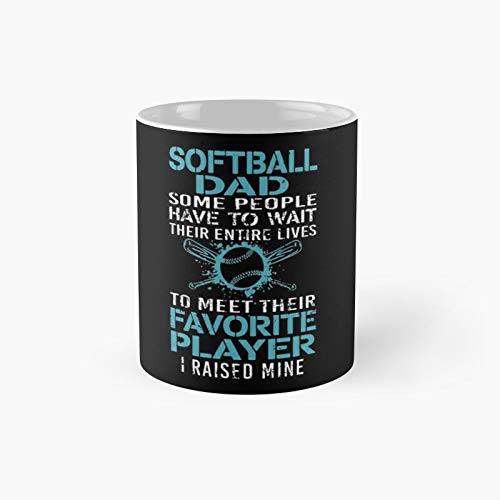 Baseball Dad Gift - 11oz & 15oz Classic Softball Mug with 'Some Wait Entire Lives to Meet Favorite Player' Quote - Perfect for Father's Day, Coach Appreciation & Baseball Fans